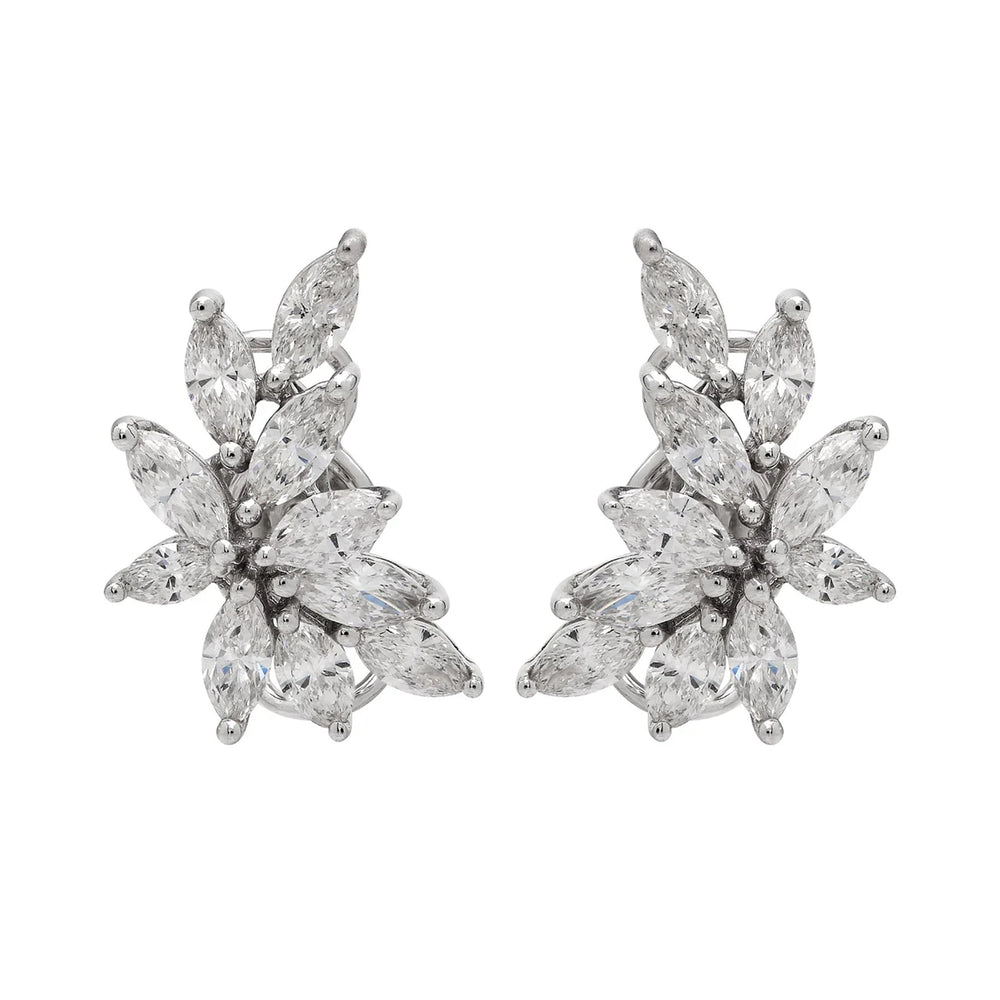 Juniper Leaf Diamond Stud Earrings