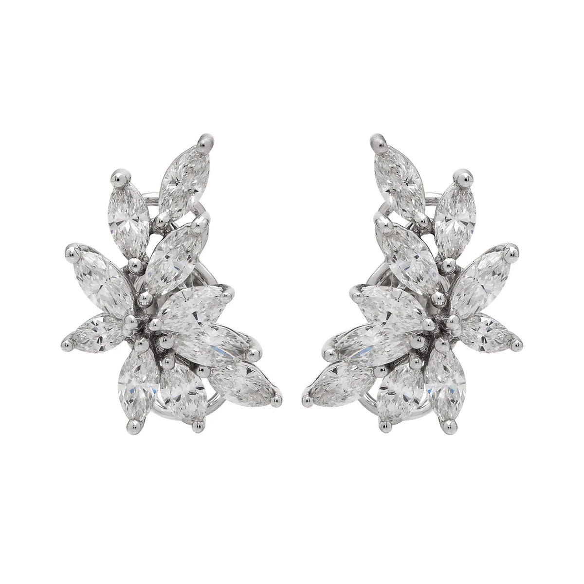 Juniper Leaf Diamond Stud Earrings