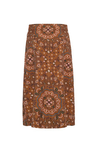 Juniper Midi Skirt in Bandana Camel