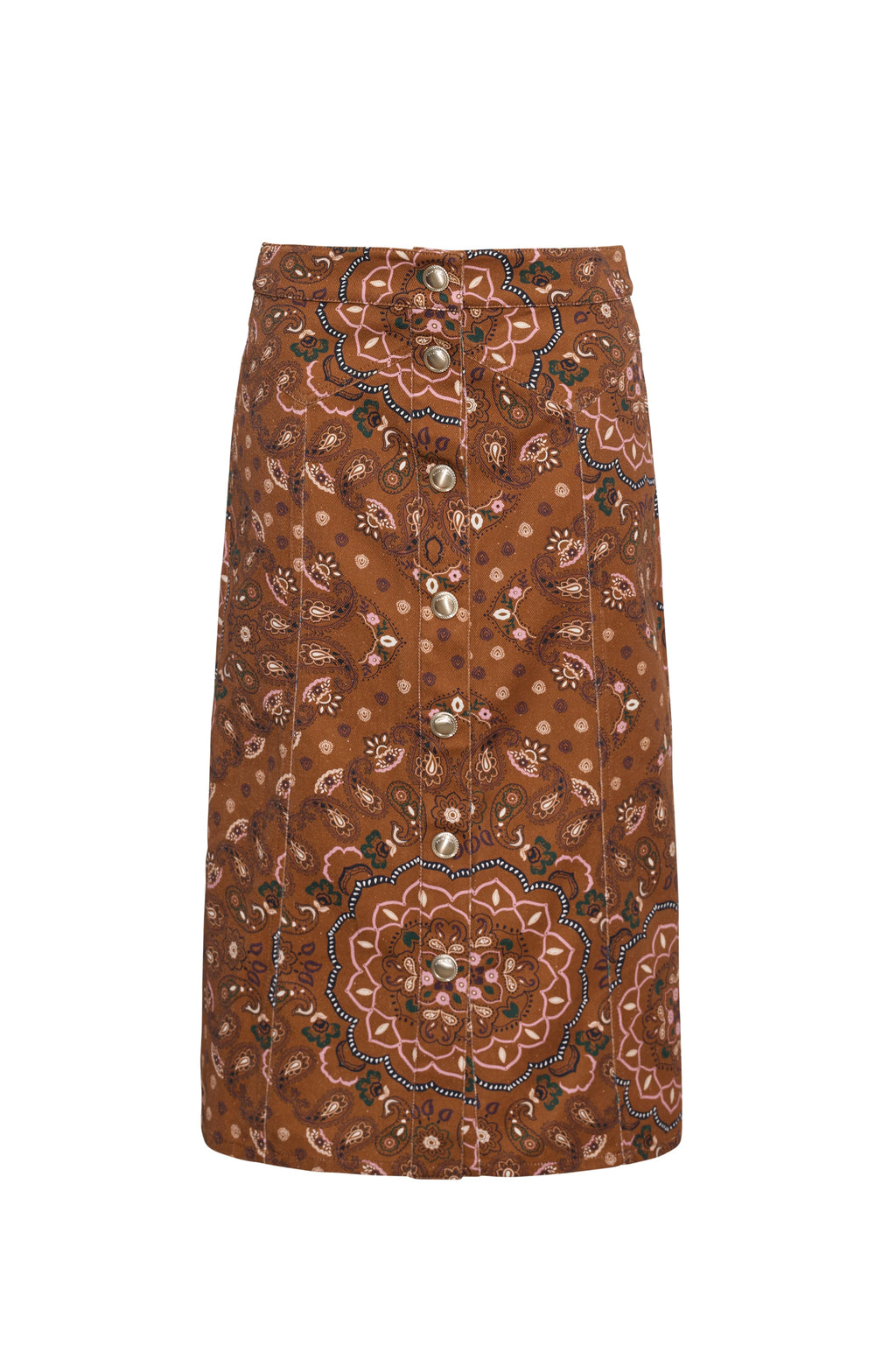 Juniper Midi Skirt in Bandana Camel