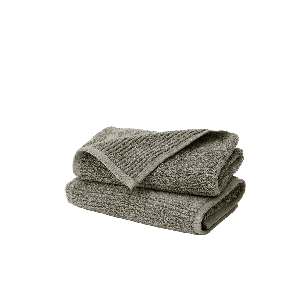 Turkish Ribbed Hand Towel in Juniper, Set of 2