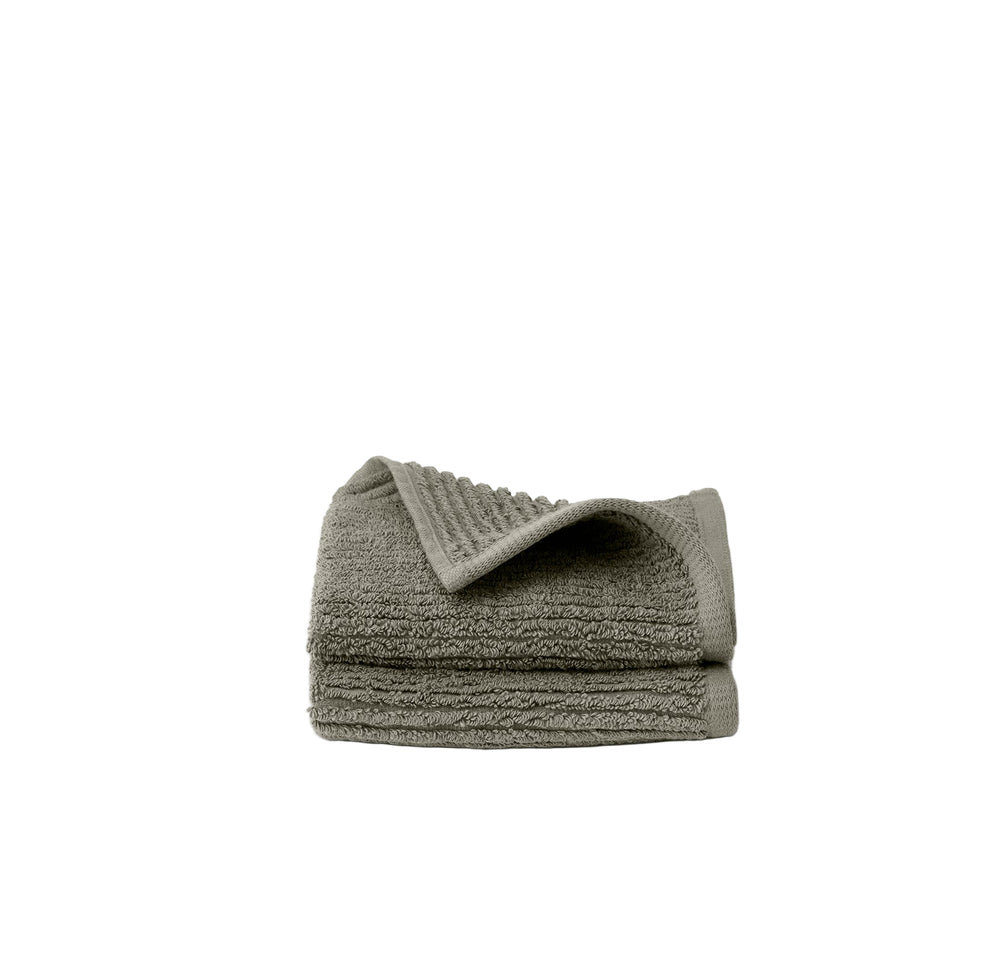 Turkish Ribbed Washcloth in Juniper, Set of 2