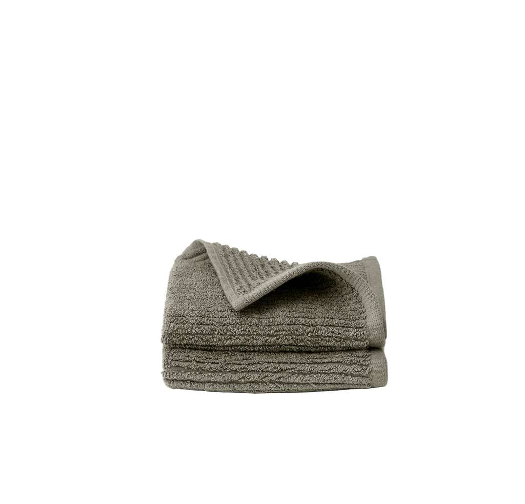 Turkish Ribbed Washcloth in Juniper, Set of 2