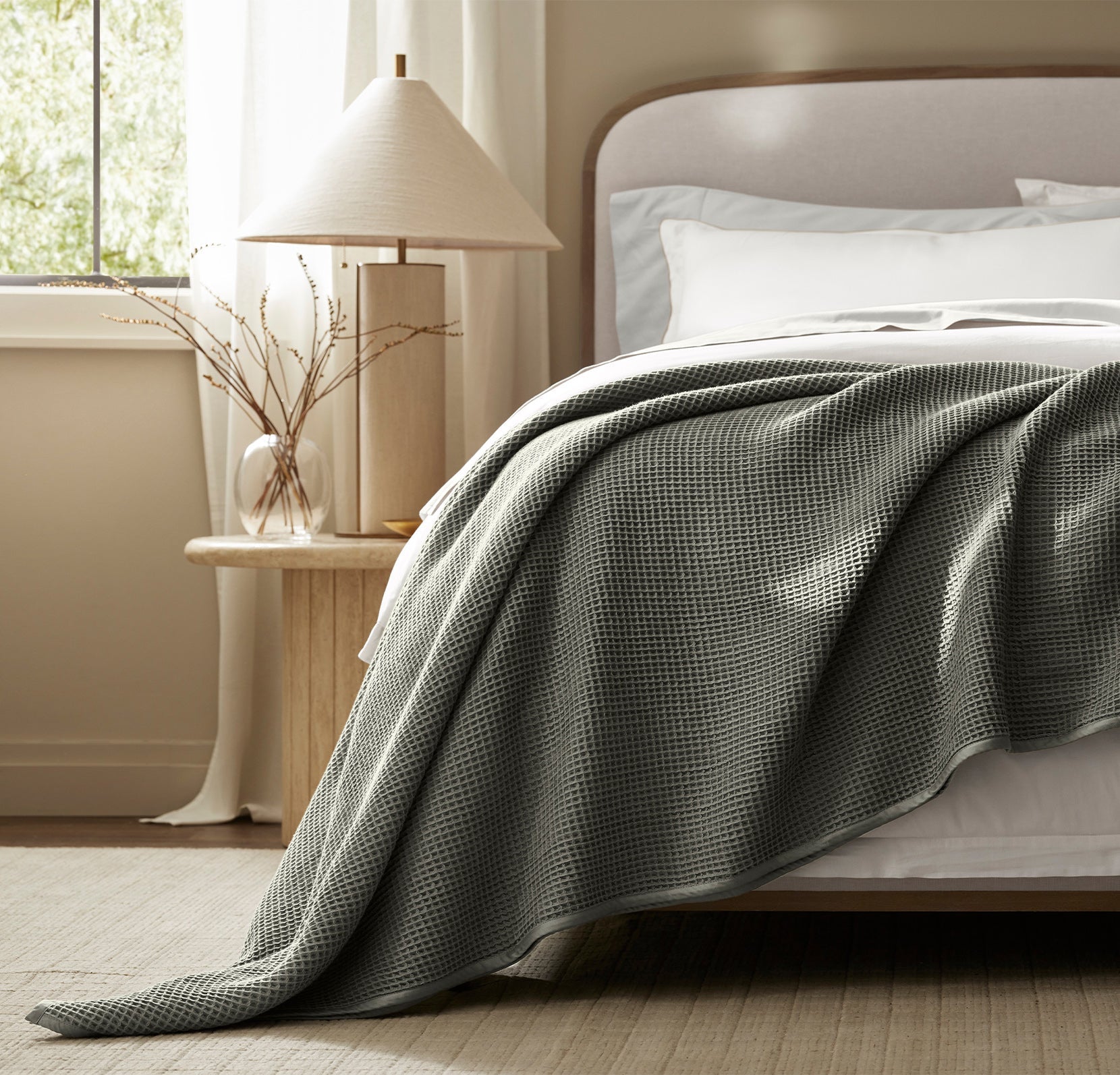 Waffle Bed Blanket in Juniper