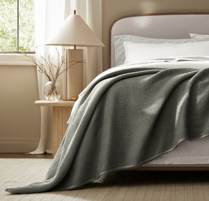 Waffle Bed Blanket in Juniper