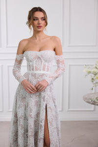 The Katherine Dress in White Chantilly Lace