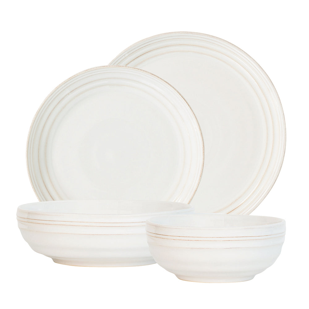 Bilbao Place Setting in Whitewash, Set of 4