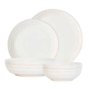 Bilbao Place Setting in Whitewash, Set of 4