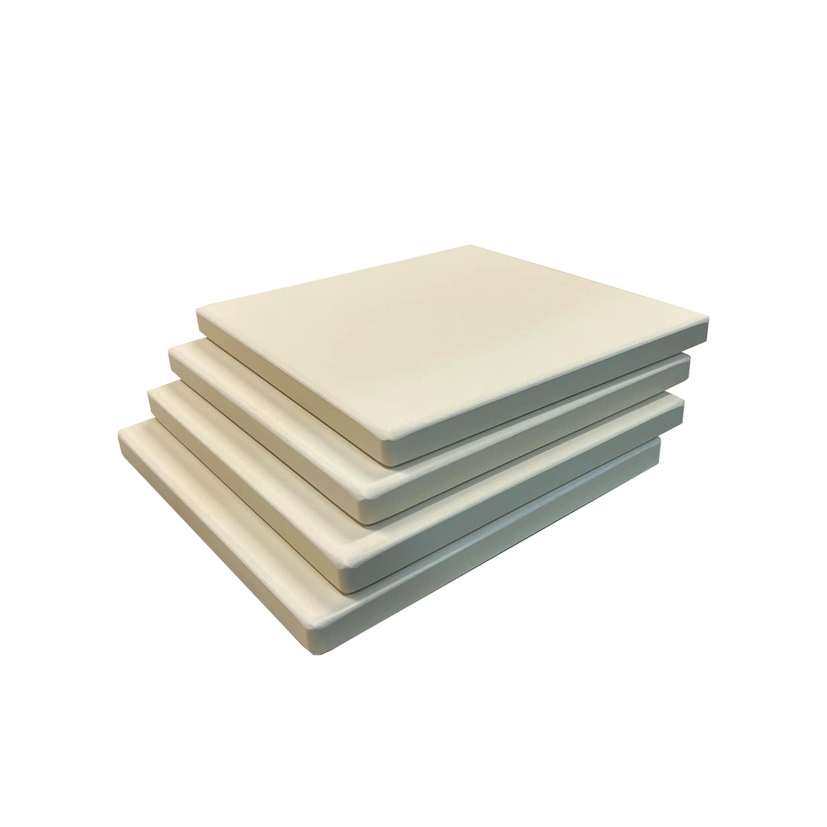 Cordierite Square Pizza Stone in Beige, Set of 4