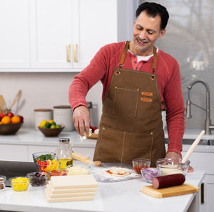 Cordierite Square Pizza Stone in Beige, Set of 4