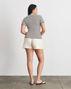 Kelsey Top in Cream/Classic Navy Multi