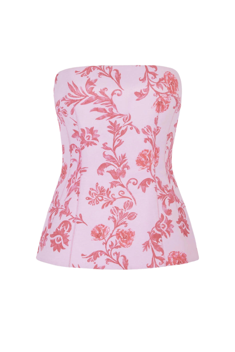 Kerina Bustier Damask Top | Emilia Wickstead