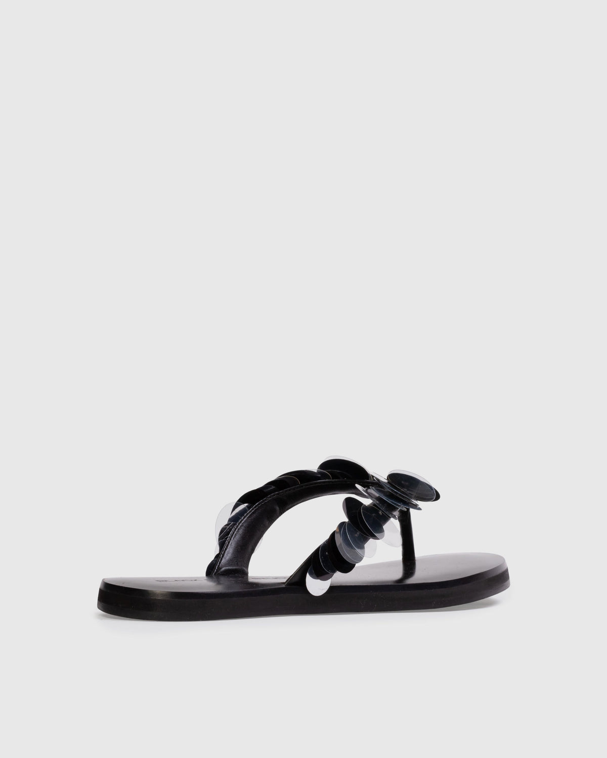 Glw flop Sandal in Black Leather/Paillettes
