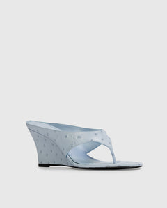 Mac 70 Mule in Sky Ostrich Leather