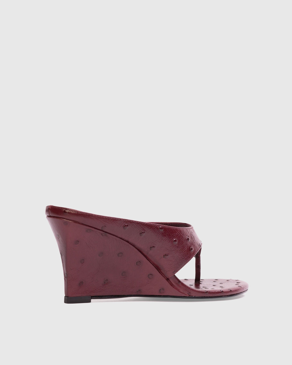 Mac 70 Mule in Ruby Ostrich Leather