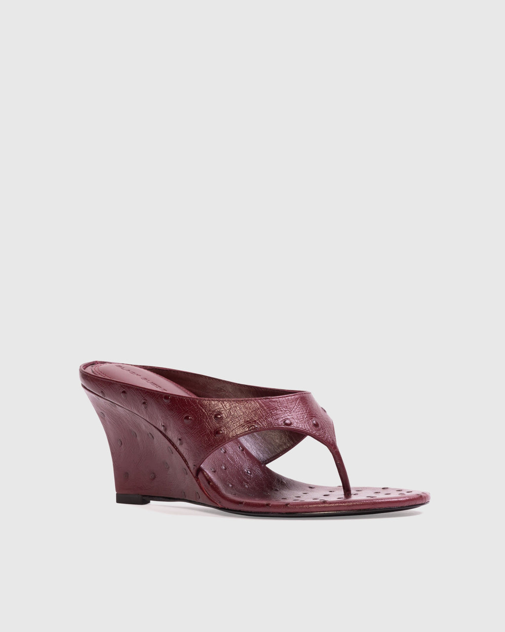 Mac 70 Mule in Ruby Ostrich Leather