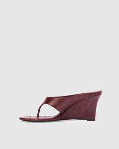 Mac 70 Mule in Ruby Ostrich Leather