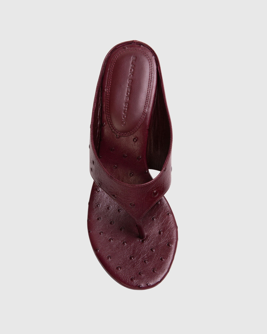 Mac 70 Mule in Ruby Ostrich Leather