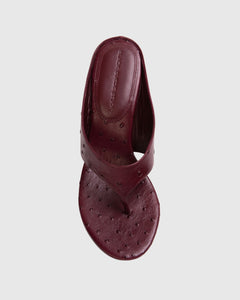Mac 70 Mule in Ruby Ostrich Leather