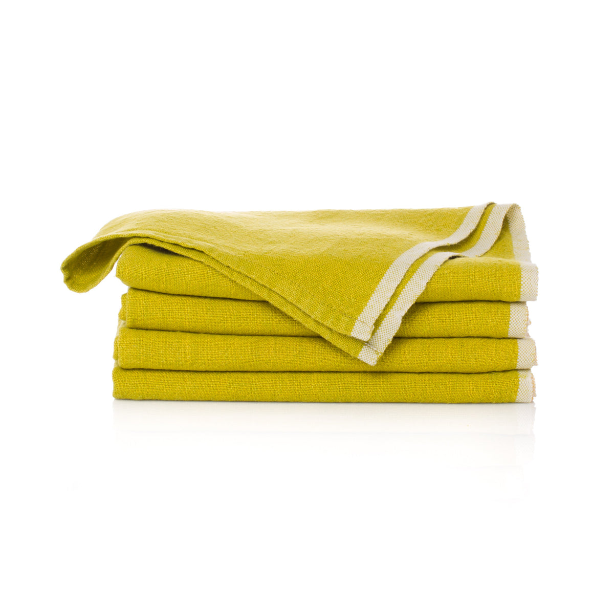 Chunky Linen Napkins in Lime, Set of 4