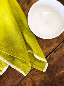 Chunky Linen Towels in Lime, Set of 2