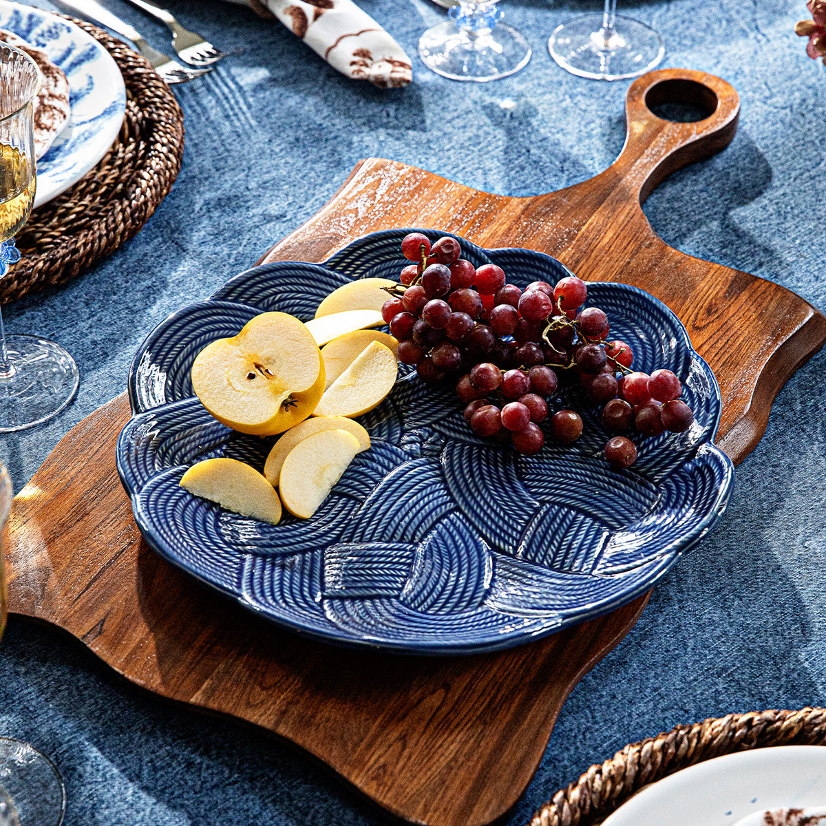 Le Panier Mystic Knot Charger/Platter in Denim