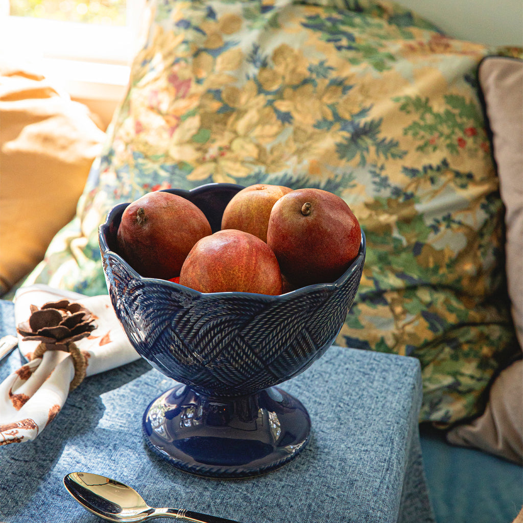 Le Panier Mystic Knot Footed Bowl in Denim