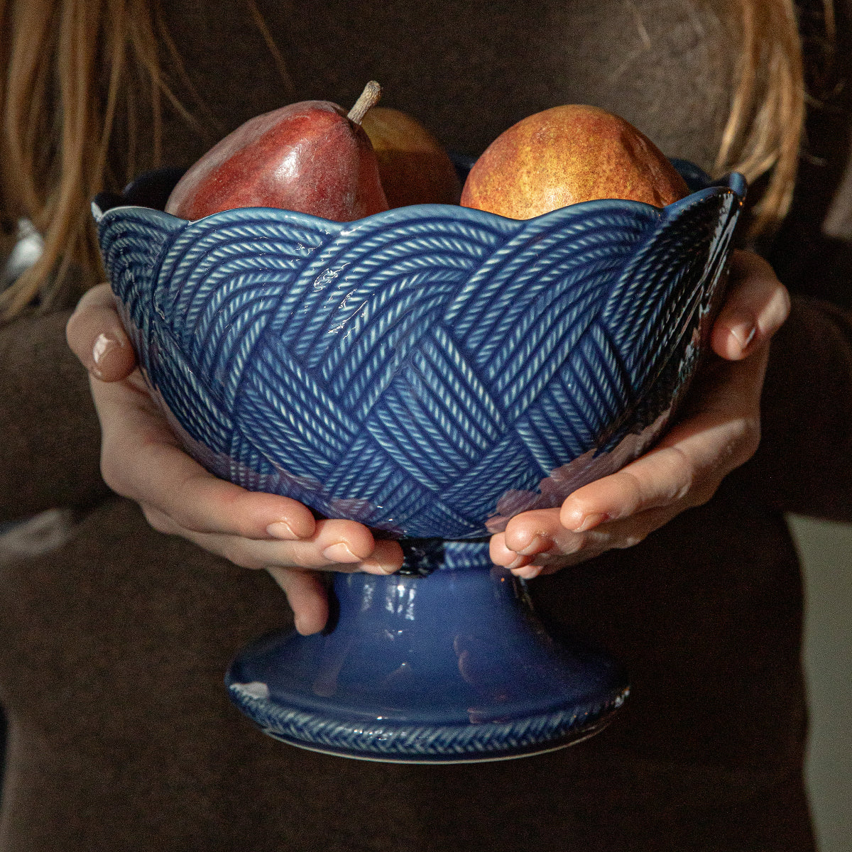 Le Panier Mystic Knot Footed Bowl in Denim