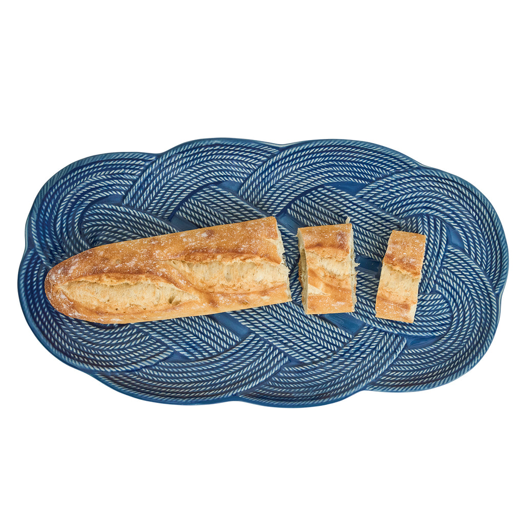 Le Panier Mystic Knot 15" Hostess Tray in Denim