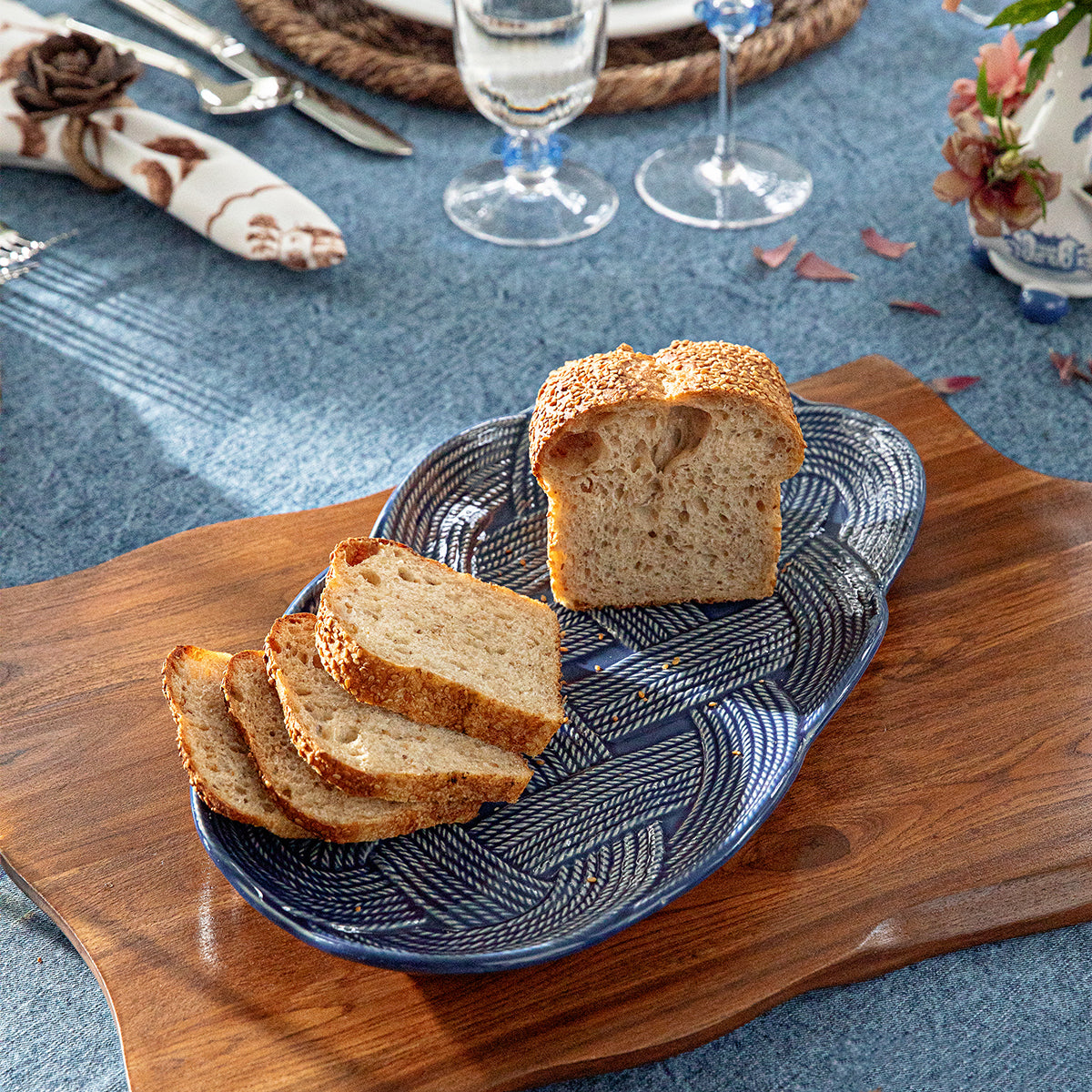 Le Panier Mystic Knot 15" Hostess Tray in Denim