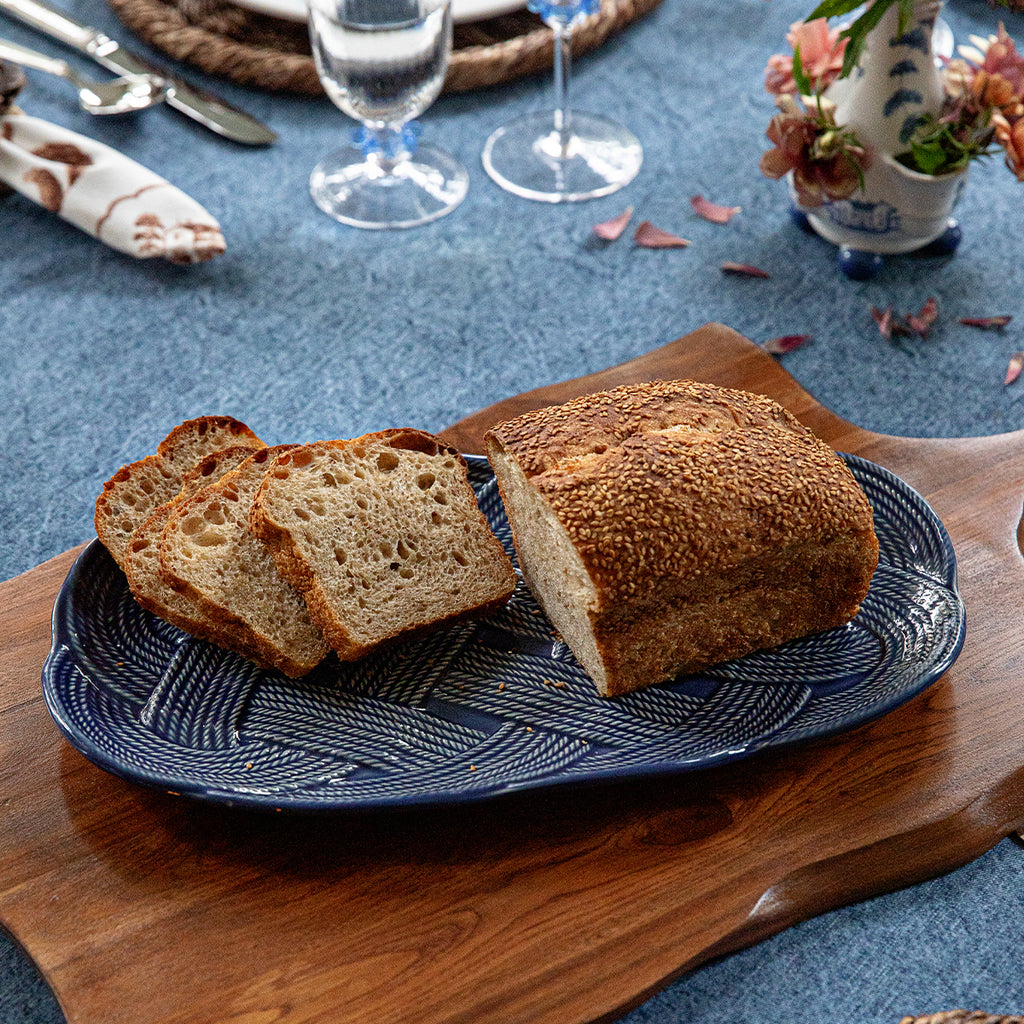 Le Panier Mystic Knot 15" Hostess Tray in Denim