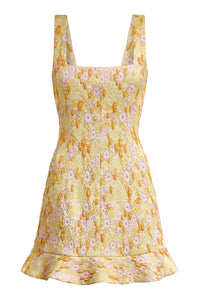 Kira Daisy Stretch Brocade Mini Dress