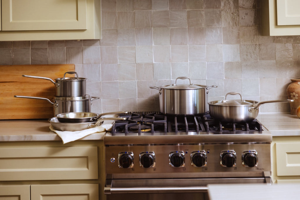 Stainless Clad Cookware, Set of 10