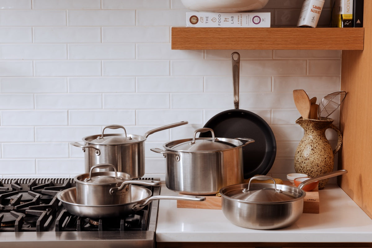 Stainless Clad Cookware, Set of 10