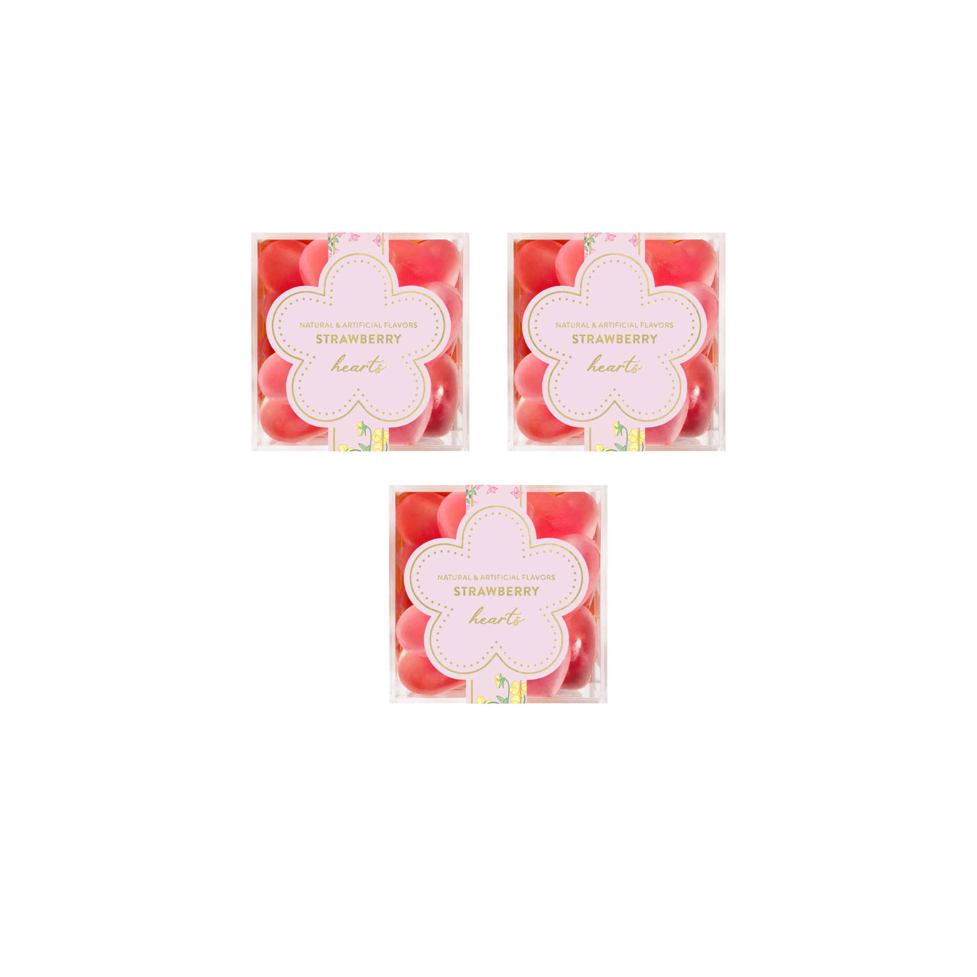 La Vie En Rose Strawberry Hearts, Set of 3