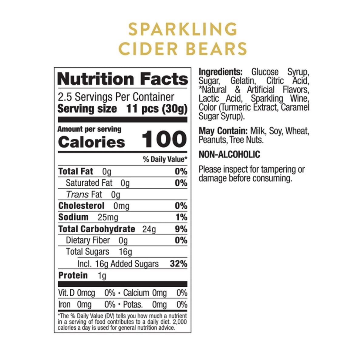 Sparkling Cider Bears, Set of 3