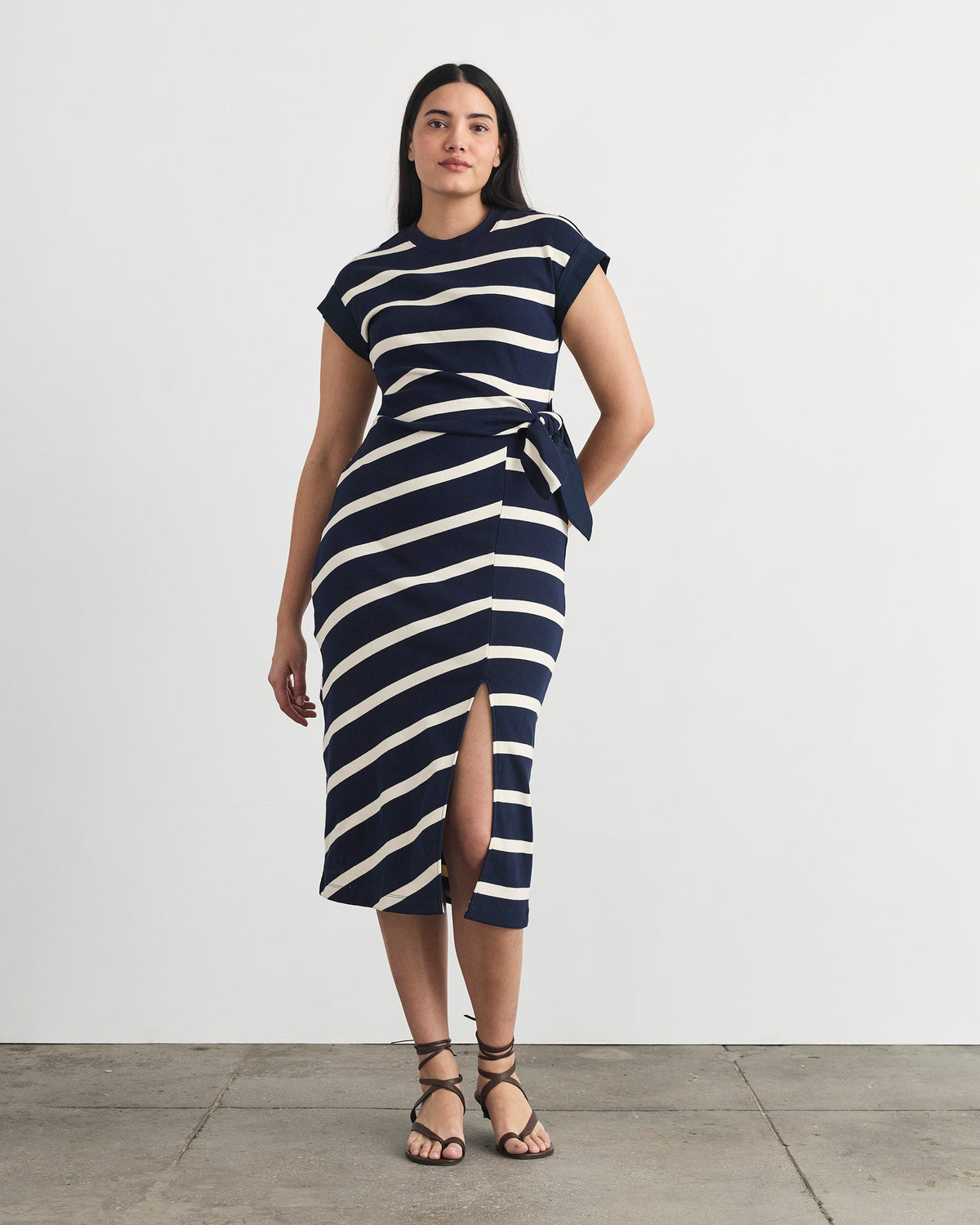 Kovi Dress in Maritime Blue & Cream Stripe
