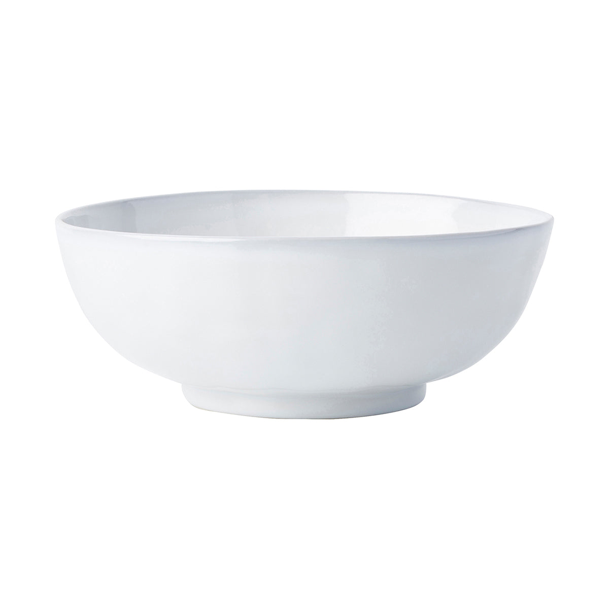 Front view of Quotidien Coupe Bowl showcasing organic lines and luminous White Truffle glaze on white background