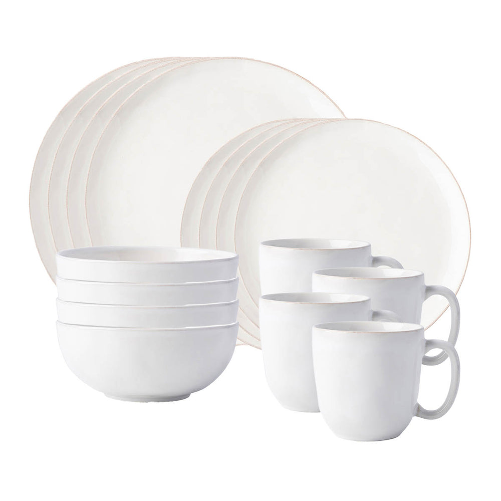 Puro Coupe 16-Piece Place Setting in Whitewash