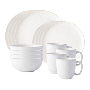 Puro Coupe 16-Piece Place Setting in Whitewash