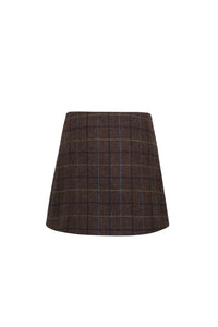 Kate Skirt in Oswald Plaid Army Green