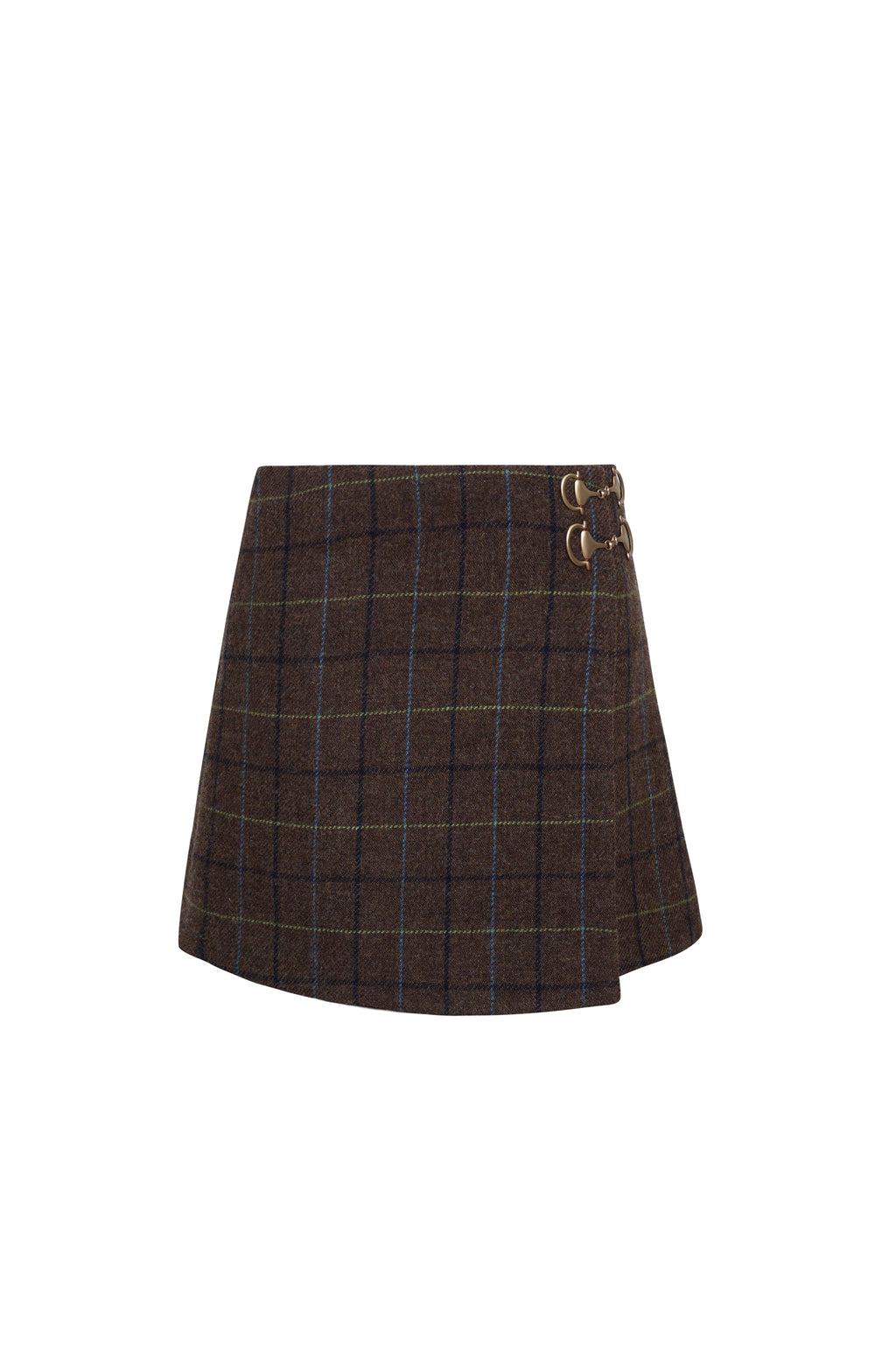 Kate Skirt in Oswald Plaid Army Green