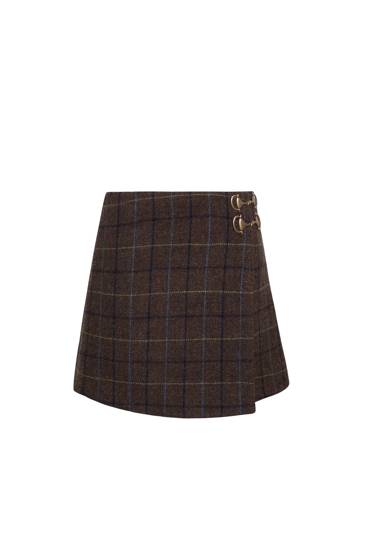 Kate Skirt in Oswald Plaid Army Green