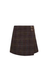 Kate Skirt in Oswald Plaid Army Green
