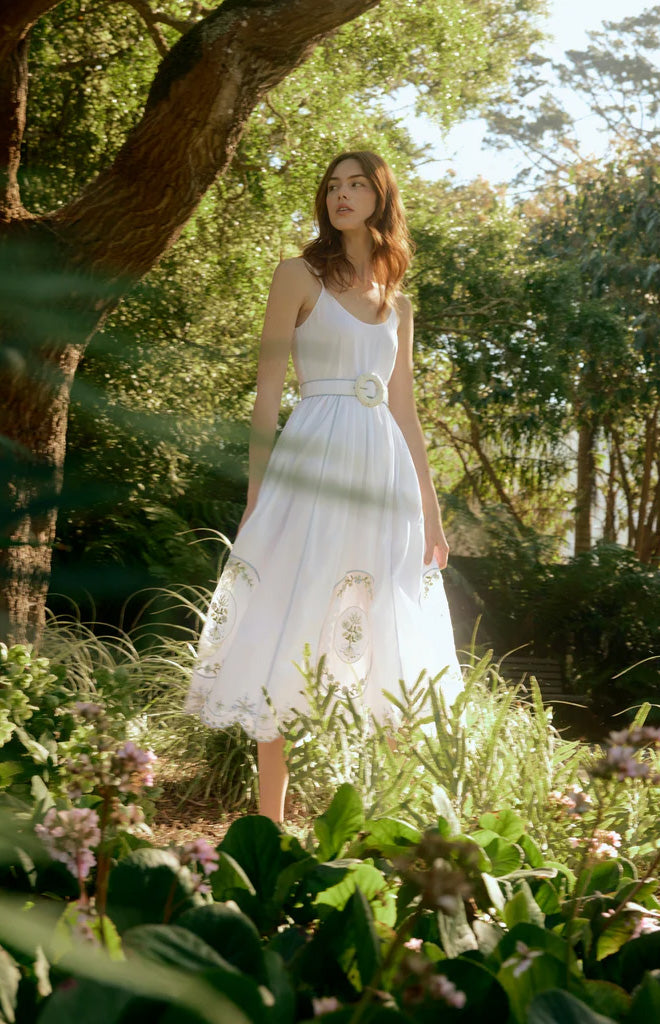 Katherine Dress in White Whimsy