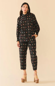 Katie Button Down in Florence Black Floral