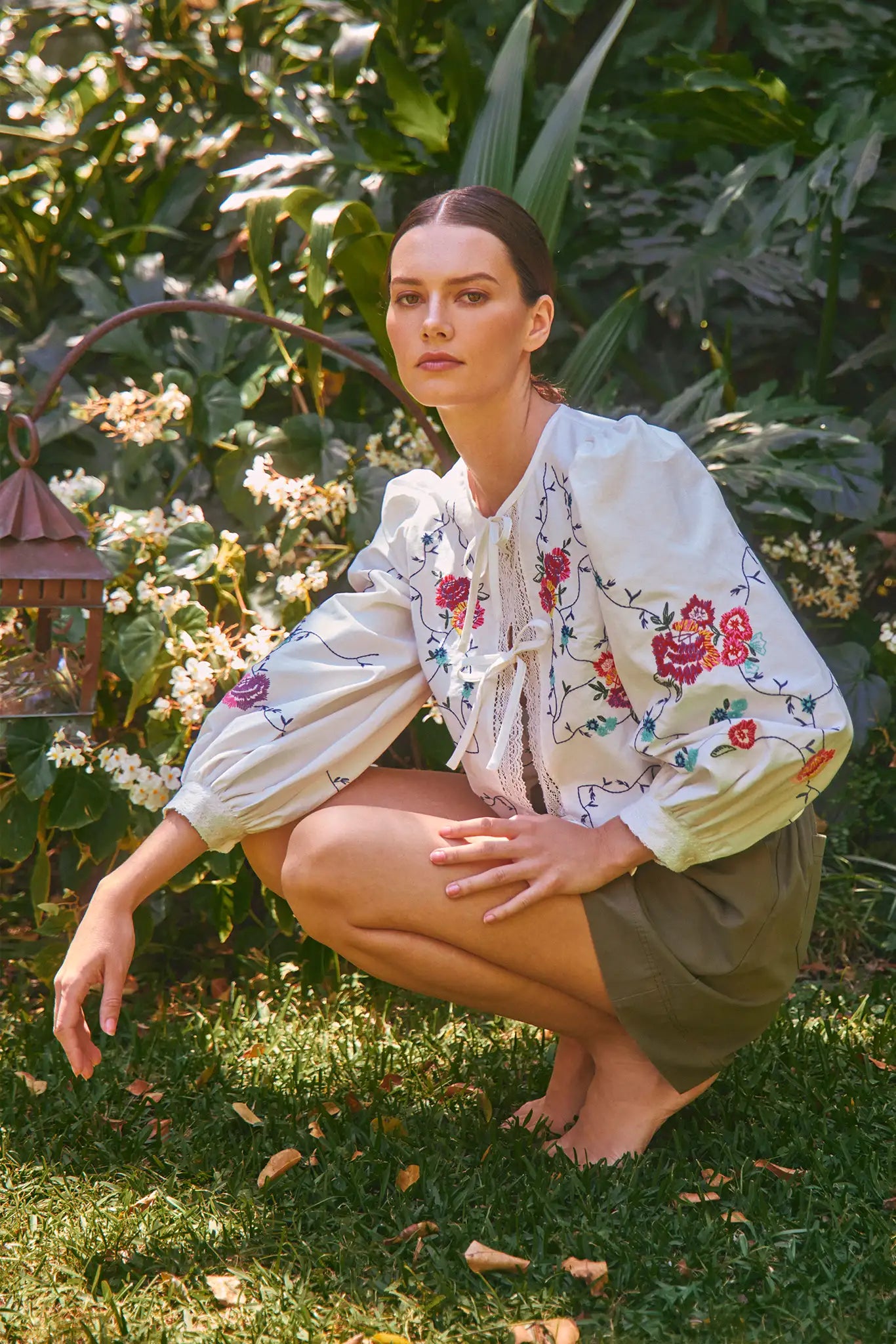 Katie Top in Multi Embriodery