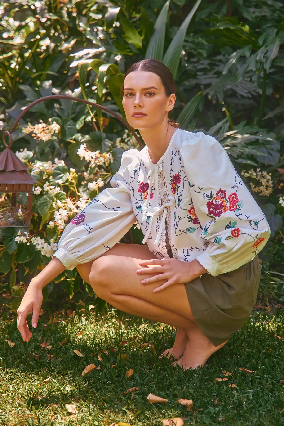 Katie Top in Multi Embriodery