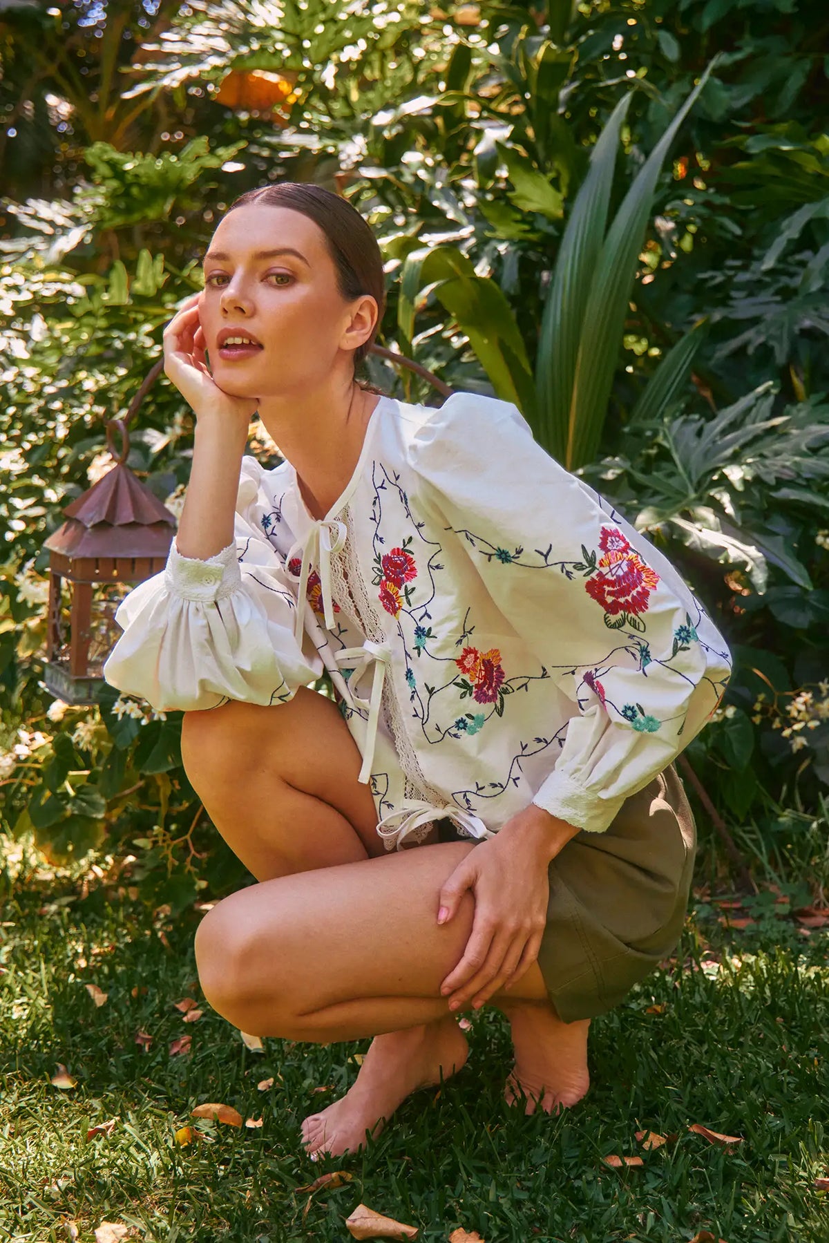 Katie Top in Multi Embriodery