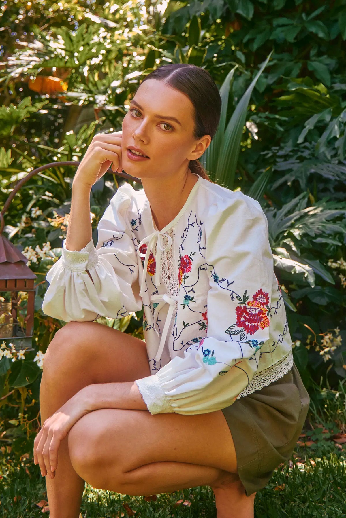 Katie Top in Multi Embriodery